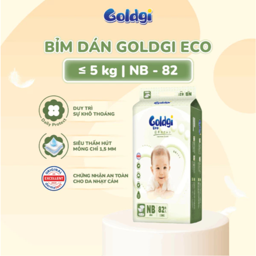 [MỚI 2026] BỈM DÁN/ QUẦN GOLDGI ECO GIÁ TỐT, SIÊU KHÔ THOÁNG, SIÊU THẤM HÚT, AN TOÀN ĐỦ SIZE CHO BÉ