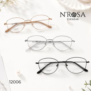 Gọng Kính Titanium N’ROSA 12006 – Form Mắt Mèo Cách Điệu, Chất Liệu Titanium IP Siêu Nhẹ, Tôn Vinh Vẻ Đẹp Thanh Lịch