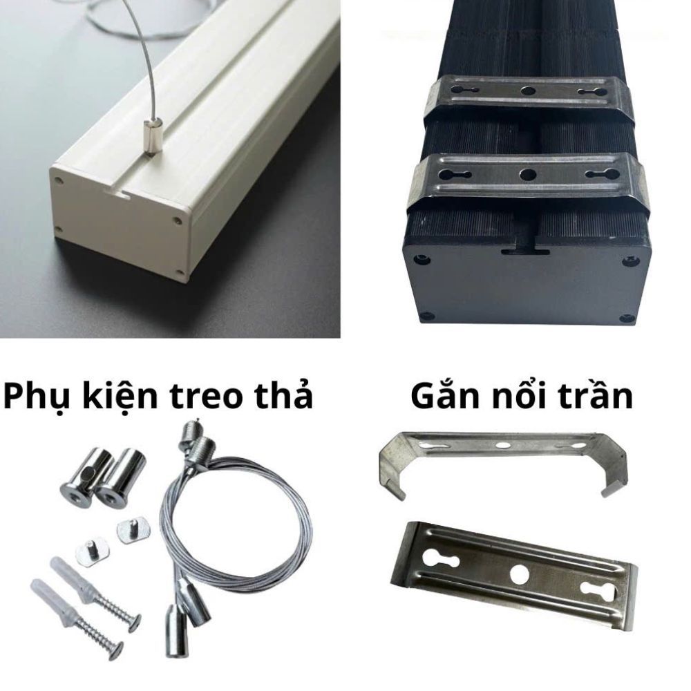 Đèn Led Hộp Thả Trần 48W- 58W, Đèn Máng Văn Phòng Ánh Sáng Trắng Bảo Hành 2 Năm