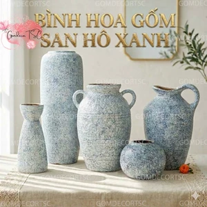 Bình Hoa Gốm Bát Tràng Men Atlantis San Hô Xanh Decor Cắm Hoa Ngày Tết Nhiều Mẫu Đẹp Gomdecortsc