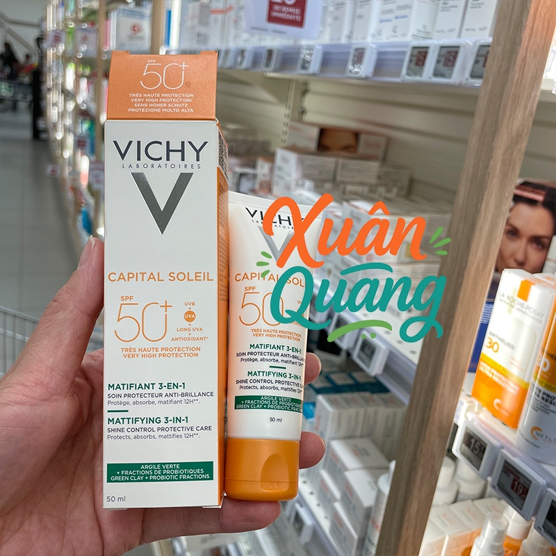 Kem Chống Nắng VICHY Capital Soleil Anti-Ageing 3-in-1 SPF50 | Anti-Dark Spot 3-in-1 Tinted Care | Mattifying 3-in-1
