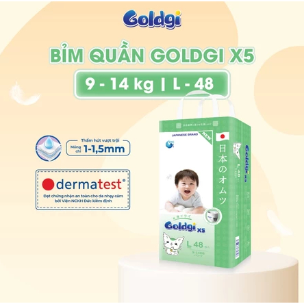 [Mới 2026] Tã Dán Bỉm Quần Goldgi X5 Nhật Bản Cải Tiến Mới, Siêu Mỏng, Thấm Hút Tốt, Đủ Size Cho Bé