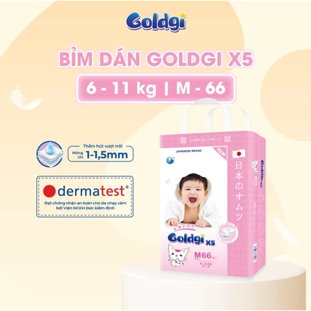 [Mới 2026] Tã Dán Bỉm Quần Goldgi X5 Nhật Bản Cải Tiến Mới, Siêu Mỏng, Thấm Hút Tốt, Đủ Size Cho Bé