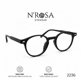 Gọng Kính N’ROSA 2236 – Form Tròn Oval Retro, Nhựa Acetate Cao Cấp, Bảng Màu Trong Suốt Thời Thượng