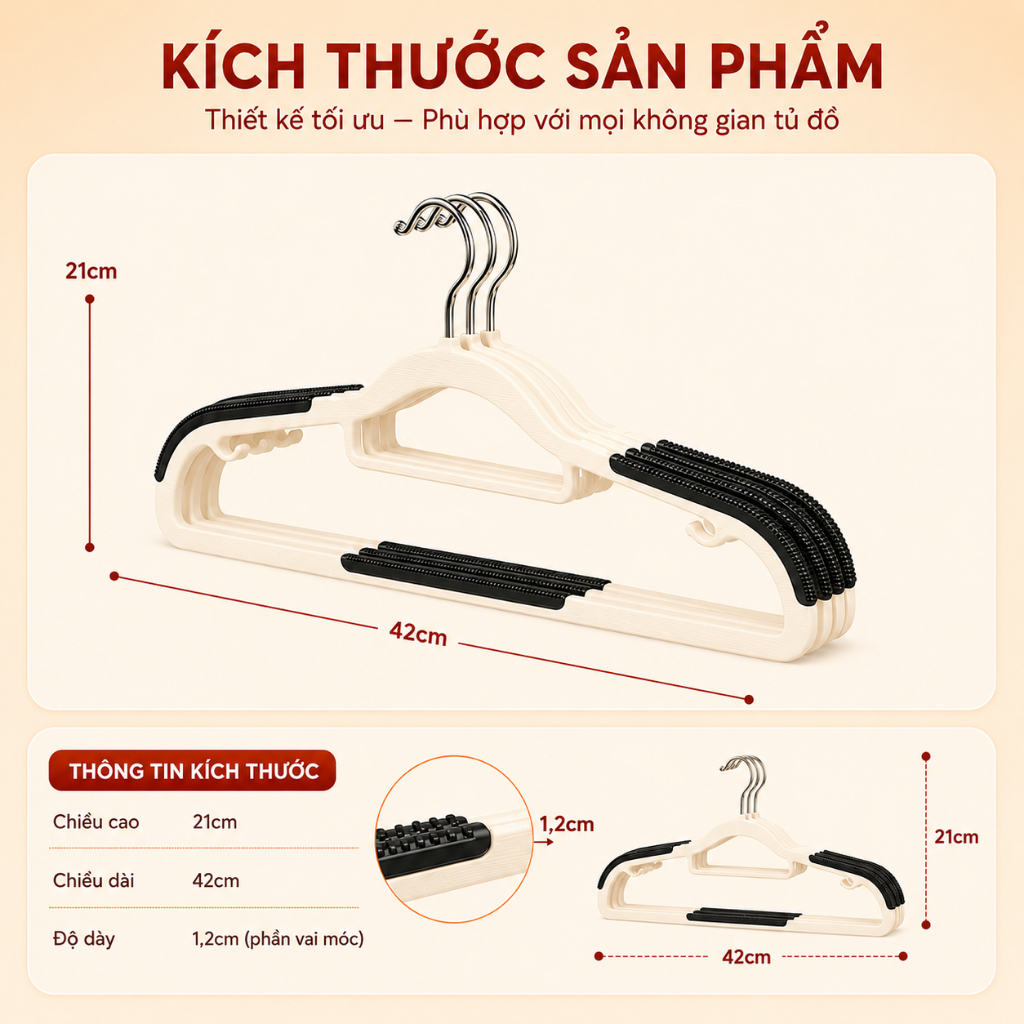 Combo 50 Móc Nhựa Treo Quần Áo Chống Trượt Đa Năng Huy Tưởng, Móc Treo Đồ Chống Tuột Xoay 360 Độ | BigBuy360 - bigbuy360.vn