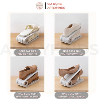 Khay Đựng Giày Dép Thông Minh APTLYFINDS 4 Nấc Tùy Chỉnh, Tiết Kiệm Diện Tích, Bền Bỉ
