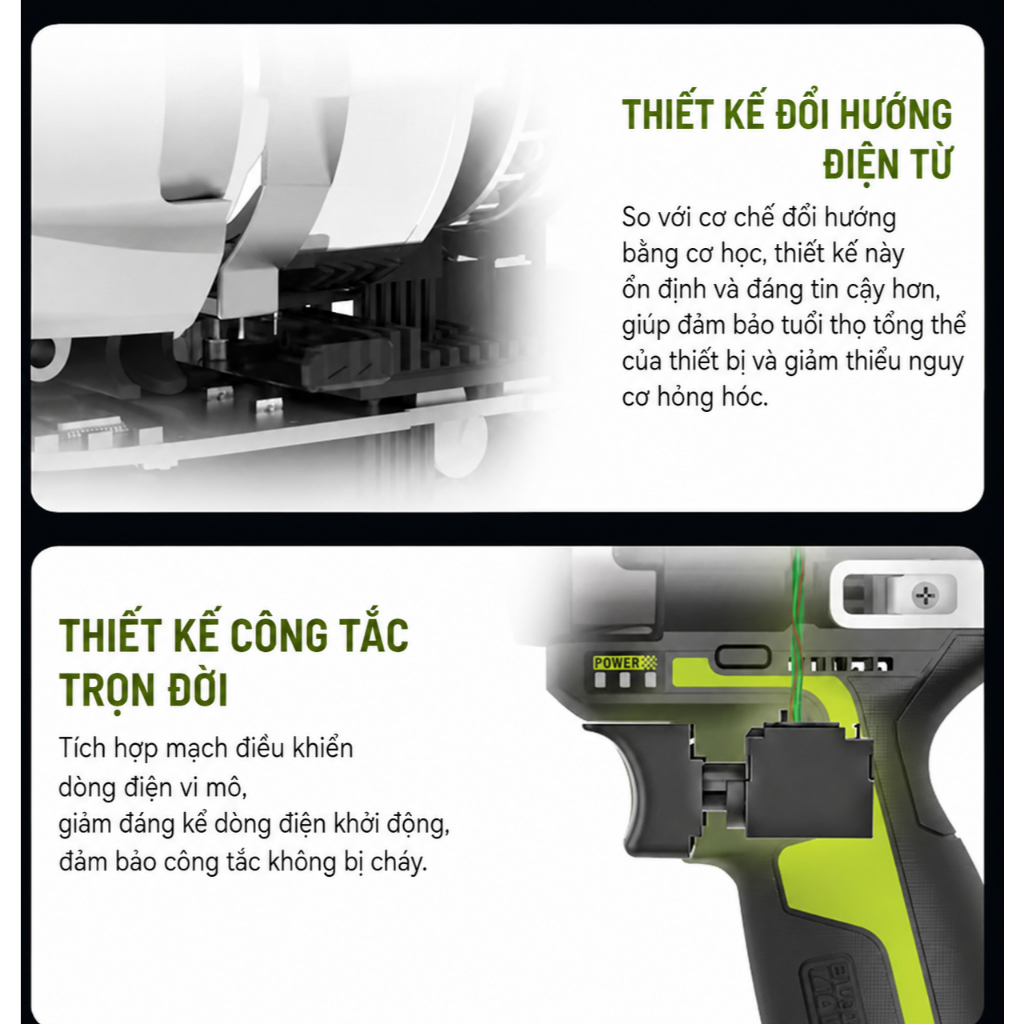 Máy Bu Lông 2 in 1 WORX WU132T - Bản Đầu Kép - Chính Hãng - BH 12 Tháng