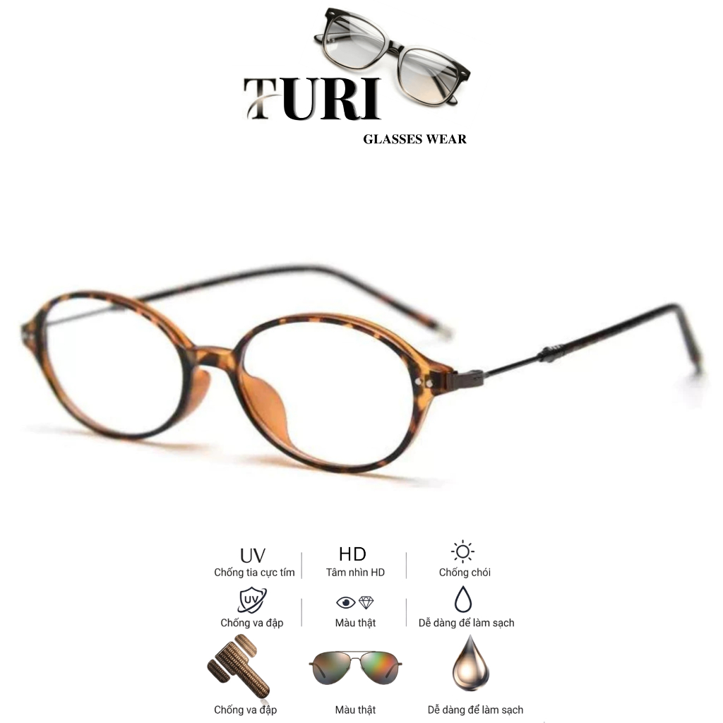 Kính mắt hình bầu dục thời trang nữ chống ánh sáng xanh bền đẹp hot trend 72376