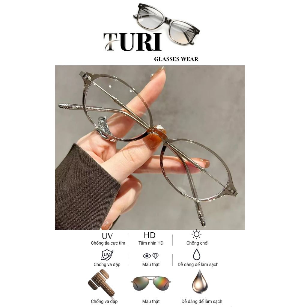 Kính mắt hình bầu dục thời trang nữ chống ánh sáng xanh bền đẹp hot trend 72376