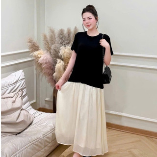 Váy bầu thiết kế dáng xuông đuôi cá dáng dài mặc tôn dáng đi làm đi chơi đều sang chảnh
