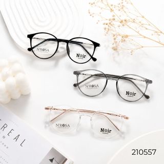 Gọng Kính N’ROSA 210557 – Form Tròn Oval Thanh Mảnh, Càng Kim Loại Chạm Khắc Logo Tinh Tế, Đỉnh Cao Phong Cách Minimalis