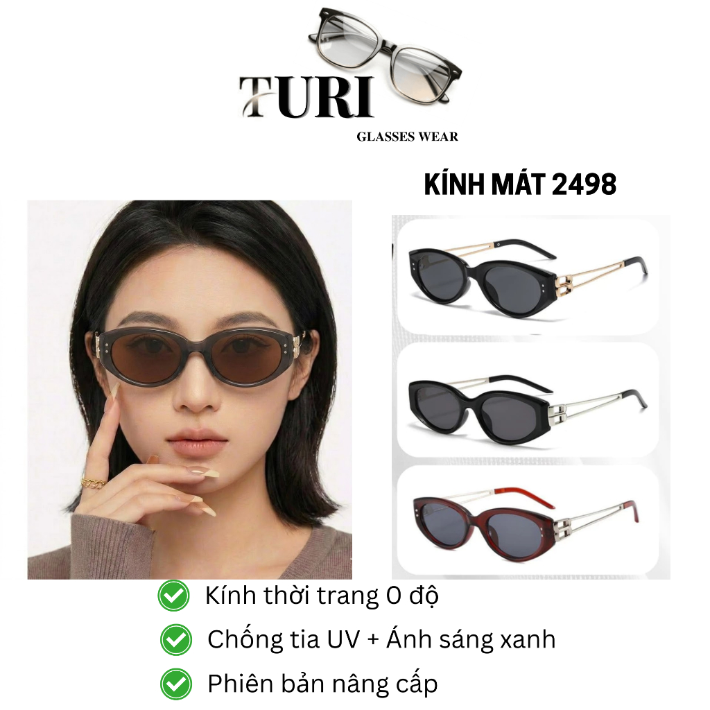 Kính mát cho nam nữ thời trang Hàn Quốc phong cách trẻ trung chống ánh sáng xanh 2498