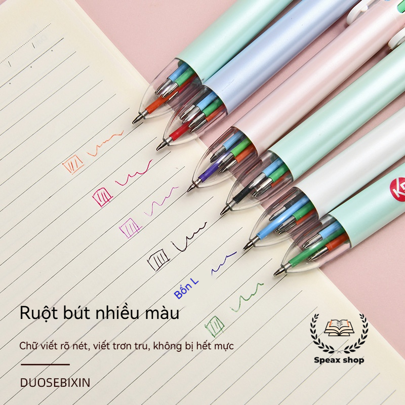 Bút bi nhiều màu 6 trong 1 – Bút bi cao cấp văn phòng, bút bi bấm 6 màu tiện dụng, thiết kế đẹp, 3 màu lựa chọn