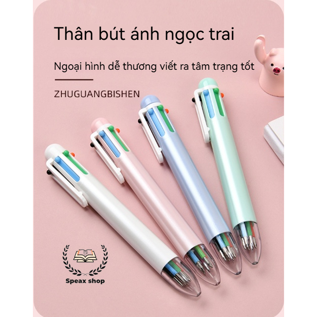 Bút bi nhiều màu 6 trong 1 – Bút bi cao cấp văn phòng, bút bi bấm 6 màu tiện dụng, thiết kế đẹp, 3 màu lựa chọn