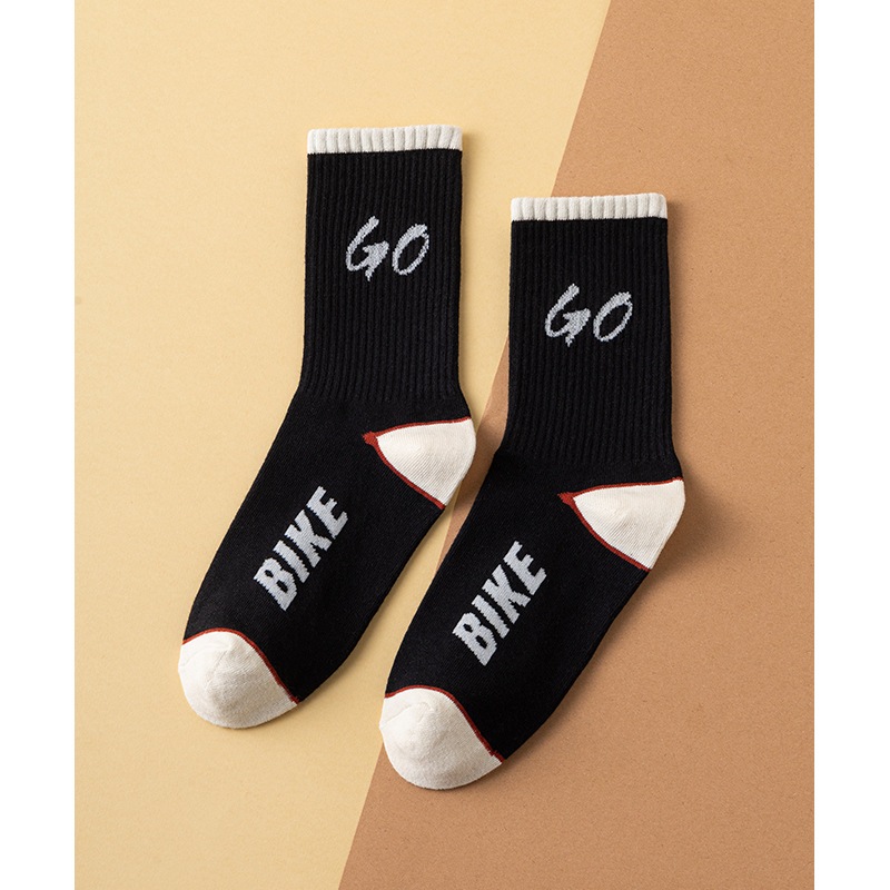 Vớ Tất Chữ GO, hình xe đạp cổ cao Unisex phong cách thể thao, năng động