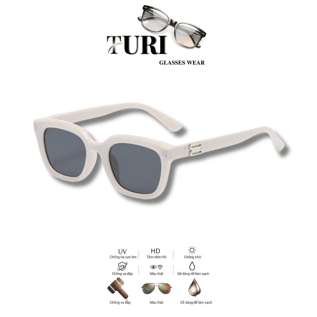 Kính râm dáng vuông thời trang dành cho nam nữ chống tia UV400 đi đường chống bụi 2329