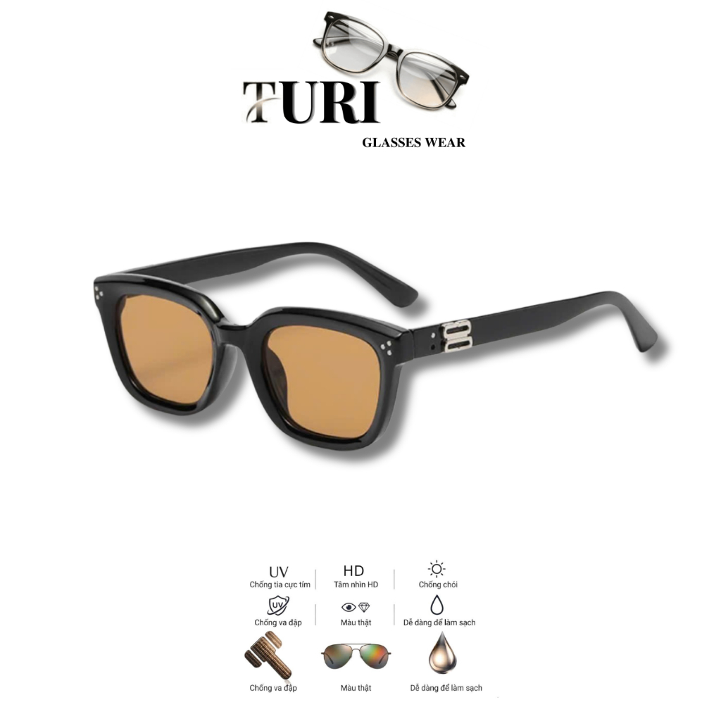 Kính râm dáng vuông thời trang dành cho nam nữ chống tia UV400 đi đường chống bụi 2329