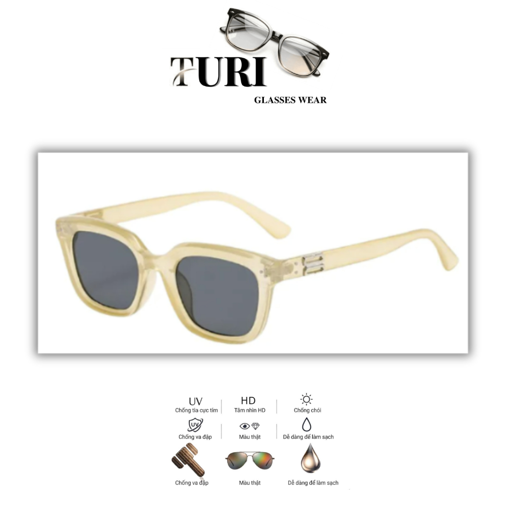 Kính râm dáng vuông thời trang dành cho nam nữ chống tia UV400 đi đường chống bụi 2329