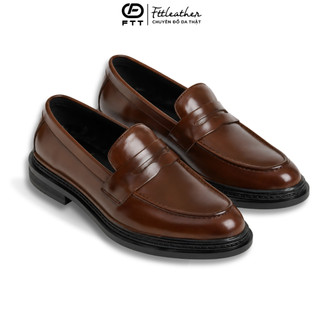 Giày lười nam da bò pennyloafer chính hãng FTTLeather, giày tây nam tăng chiều cao size to 45 F0303
