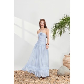 Đầm Nữ GOWBO DRESS Maxi Xòe Cổ Yếm Siêu Xinh GOUT DE JUN