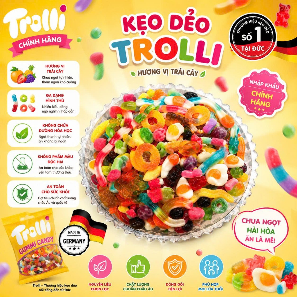 [Đi Đơn Từ 200G-Khách Tự Mix Kẹo] Kẹo Dẻo Đức Trolli, Lechao, Panda Kids,Tự Chọn Theo Sở Thích