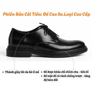 Giày derby nam da bò chính hãng FTTleather, giày tây công sở buộc dây lịch sự size 44,45 F0301