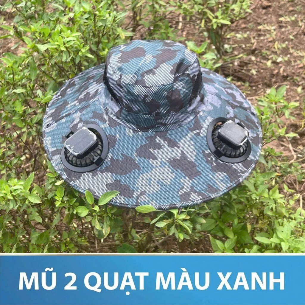 Mũ Điều Hòa TingTing Cao Cấp Vành Siêu Rộng 15cm, Nón Chống Nắng Kèm 2 Quạt Gió Năng Lượng Mặt Trời Pin Sạc Vành Thép