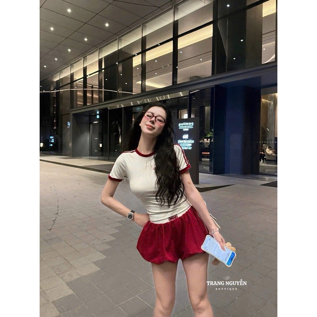 Set áo cộc tay quần bồng dáng bí xinh