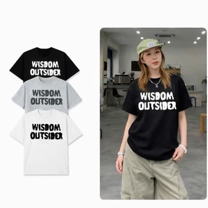 WISDOM OUTSIDER Áo Thun Thời Trang Hiện Đại Dáng Rộng Thoải Mái Thiết Kế Basic Cổ Tròn Phù Hợp Mọi Dáng