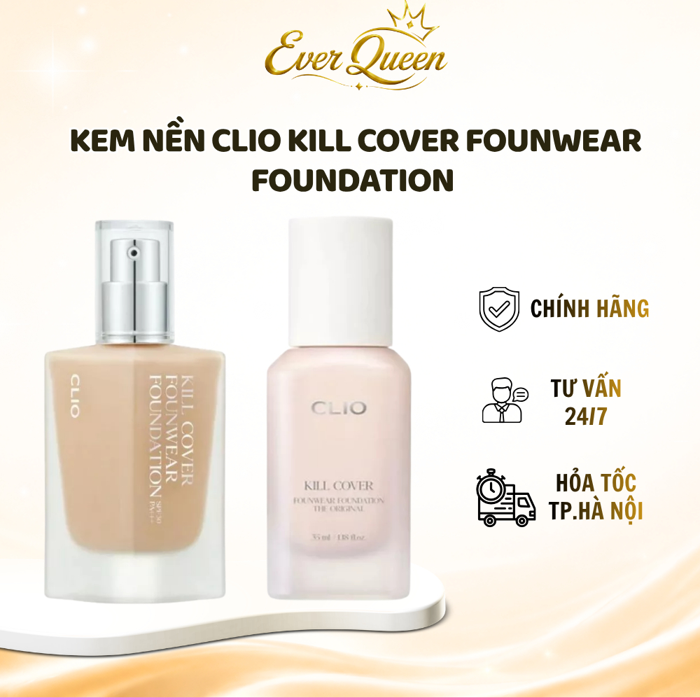 Kem Nền Clio Căng Bóng Kill Cover High Glow Foundation Chính Hãng - Ever Queen