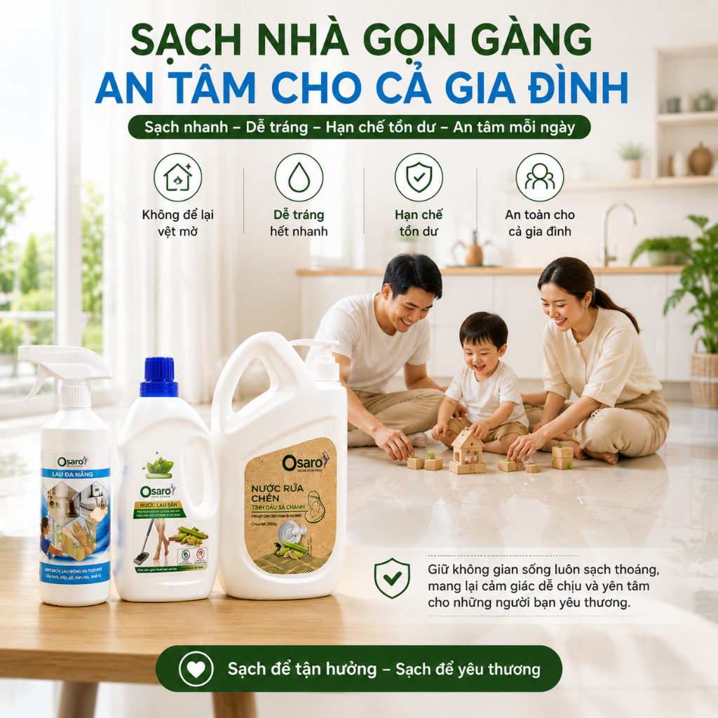 COMBO CHĂM NHÀ GỌN MỘT BỘ SẢ CHANH OSARO | RC2KSC + LS1KSC + LDN500G
