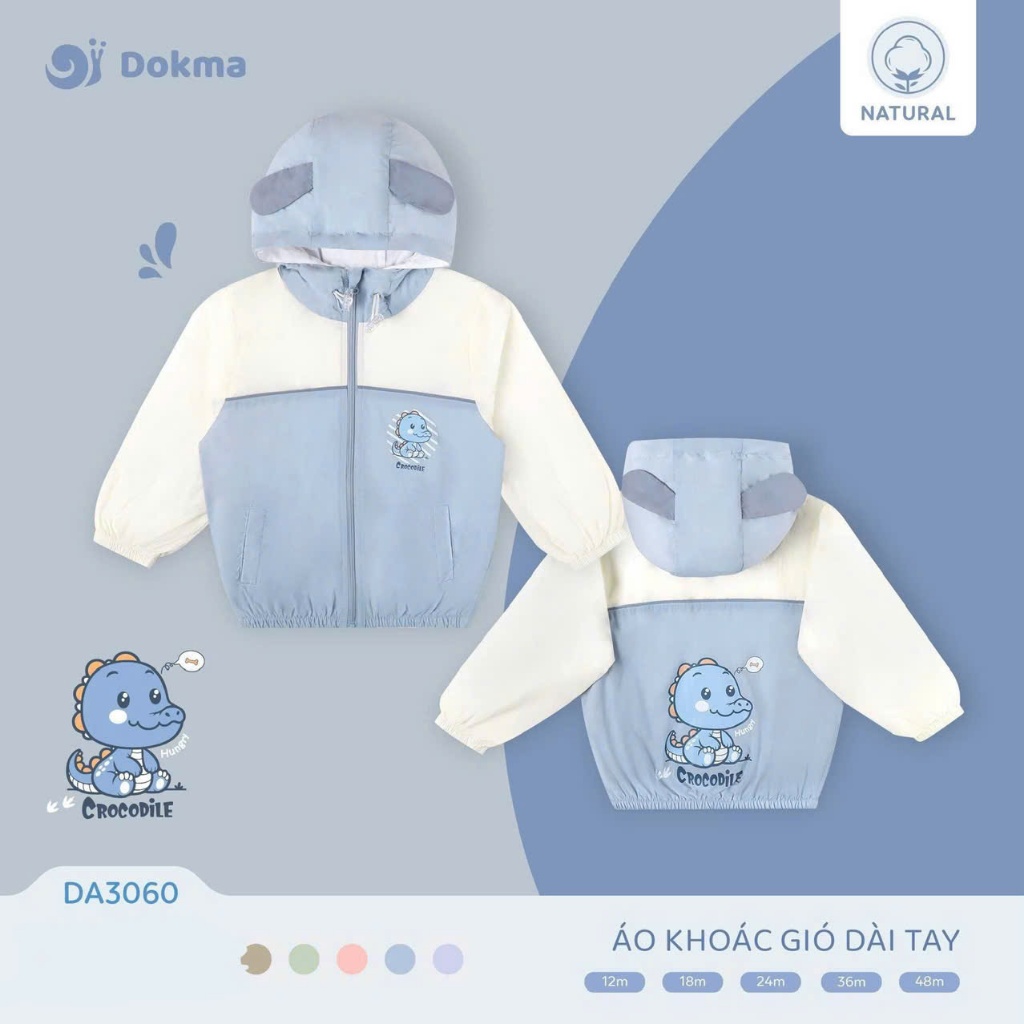(8-15kg) Áo Khoác Dokma Siêu Nhẹ Hoạ Tiết Đáng Yêu Cho Bé DA3063 DA3060