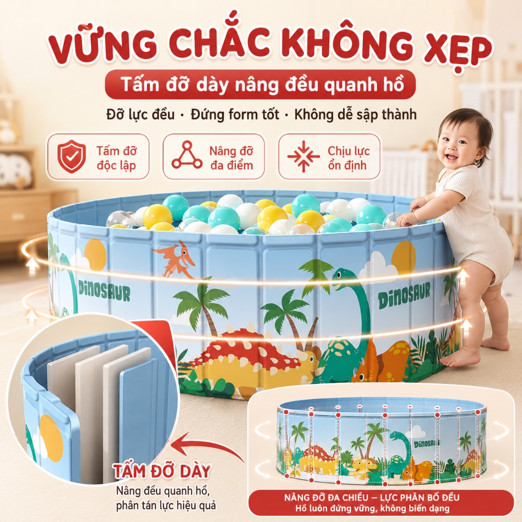 Bể bơi Beige, hồ bơi cho bé tại nhà Hồ bơi xếp gọn PVC siêu bền,Mẫu mới nhất năm 2026