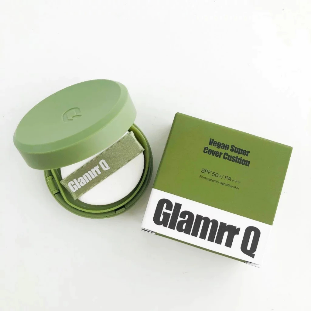 Phấn nước Glamrr Q Vegan Super Glow/ Cover/ DD Cushion Thuần Chay Lành Tính Cho Da Nhạy Cảm - Ever Queen