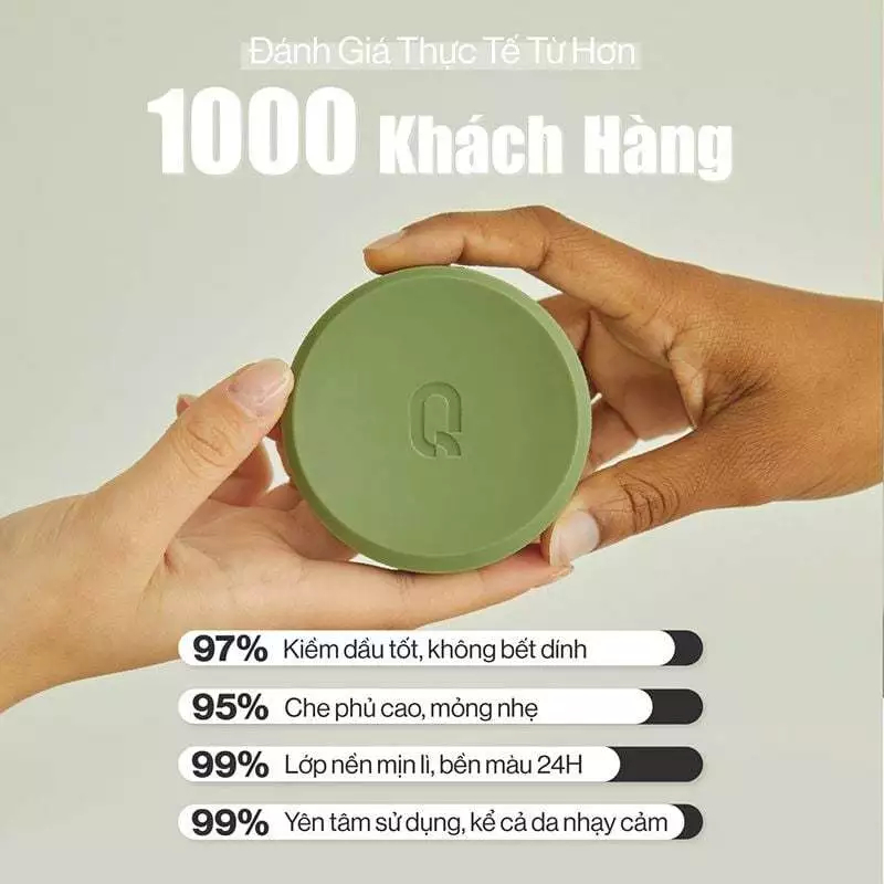 Phấn nước Glamrr Q Vegan Super Glow/ Cover/ DD Cushion Thuần Chay Lành Tính Cho Da Nhạy Cảm - Ever Queen