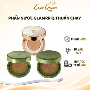 Phấn nước Glamrr Q Vegan Super Glow/ Cover/ DD Cushion Thuần Chay Lành Tính Cho Da Nhạy Cảm - Ever Queen