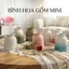 Bình Hoa Gốm Sứ Dáng Hũ Nơ Nhỏ 13cm Decor Trang Trí Bàn Làm Việc Màu Pastel Xinh Xắn GomDecorTSC