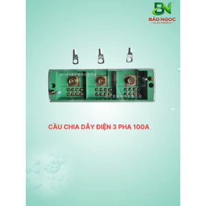 Cầu chia dây điện MỘT PHA, cầu chia BA PHA lõi đồng 100A- CẦU CHIA DÂY 2 RA 8, 3 RA 12