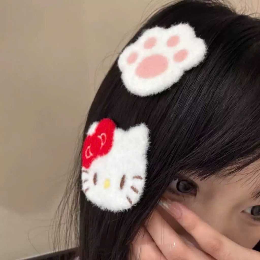 LEZA - Dán Mái Nữ Cỡ Lớn Hình Mèo HelloKitty Siu Dễ Thương. Giúp mái tóc gọn gàng. Phong cách dễ thương Hàn Quốc