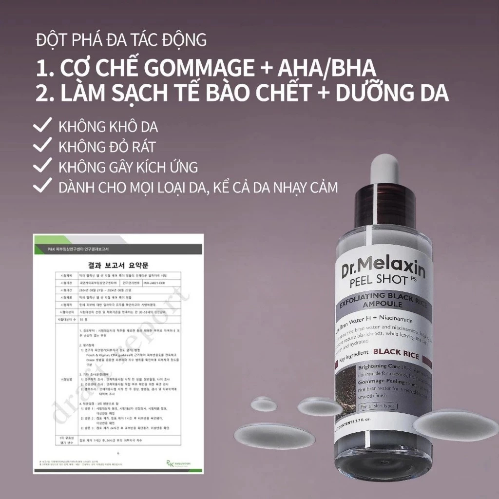 Tinh Chất Peel Da SIêu Gạo Dr.Melaxin Làm Sạch Lỗ Chân Lông, Giảm Mụn Đầu Đen - Ever Queen