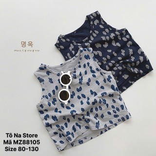 Áo ba lỗ bé trai bé gái áo sát nách vải cotton cao cấp form rộng thoải mái da báo nhí cho bé từ 9-28KG MZ88105