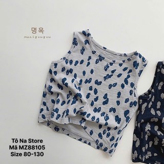Áo ba lỗ bé trai bé gái áo sát nách vải cotton cao cấp form rộng thoải mái da báo nhí cho bé từ 9-28KG MZ88105