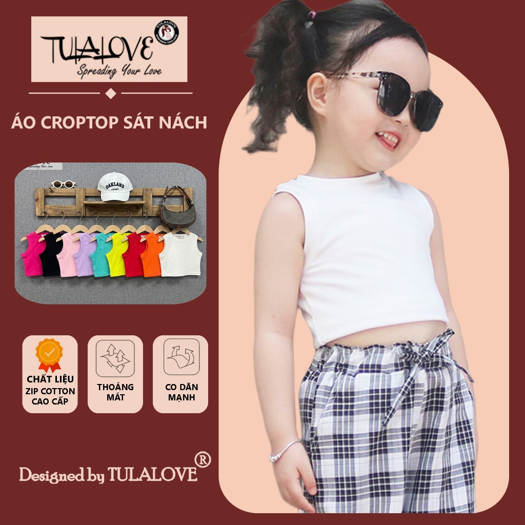 Áo Croptop Sát Nách Cho Bé Gái Màu Sắc Cực Yêu TULALOVE áo croptop bé gái.