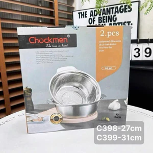 Bộ rổ chậu inox18/10 kèm hộp Chockmen C398 / C399