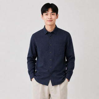 Áo Sơ Mi Nam màu Xanh Navy Vải Đũi Nilen – Phong Cách Cao Cấp, Form Relaxed, Thoáng Mát SM100-Xanh
