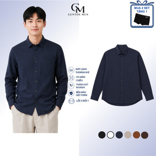 Áo Sơ Mi Nam màu Xanh Navy Vải Đũi Nilen – Phong Cách Cao Cấp, Form Relaxed, Thoáng Mát SM100-Xanh