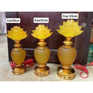 Cặp Đèn Lục Bình Hoa Sen 1 Bóng – Đèn Trang Trí Nội Thất, Đèn Phật Giáo – Nhiều Kích Thước