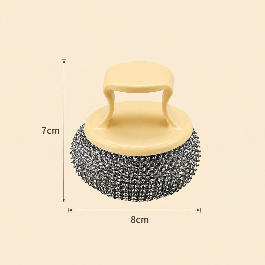 Set 2 Búi Sắt Cọ Xoong Có Tay Cầm Đa Năng – Cọ Nồi Chảo Sạch Nhanh, Không Gỉ, Tiện Lợi
