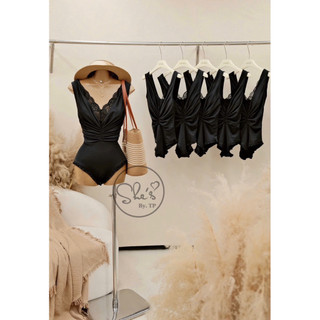 Bikini 1 Mảnh Nhún Eo Ren Ngực Cổ V Chuẩn She’s
