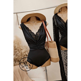 Bikini 1 Mảnh Nhún Eo Ren Ngực Cổ V Chuẩn She’s